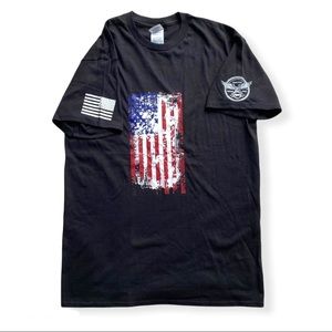 Men’s Black American Flag T-Shirt Medium